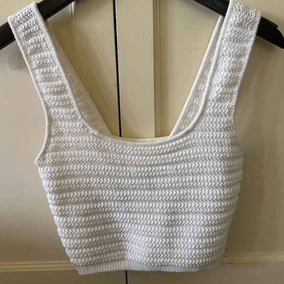 White Knitted Tank Top - Picture 1 of 4